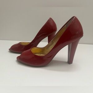 Linea Paolo Shoes-Red Peep Toe High Heels